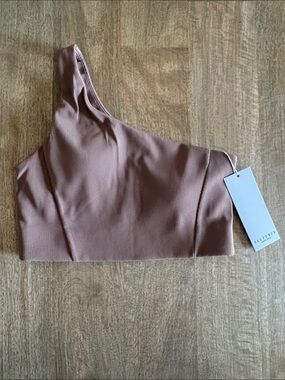 ALLFENIX NWT Ribbed Asymmetric Sports Bra in Latte | Size Small